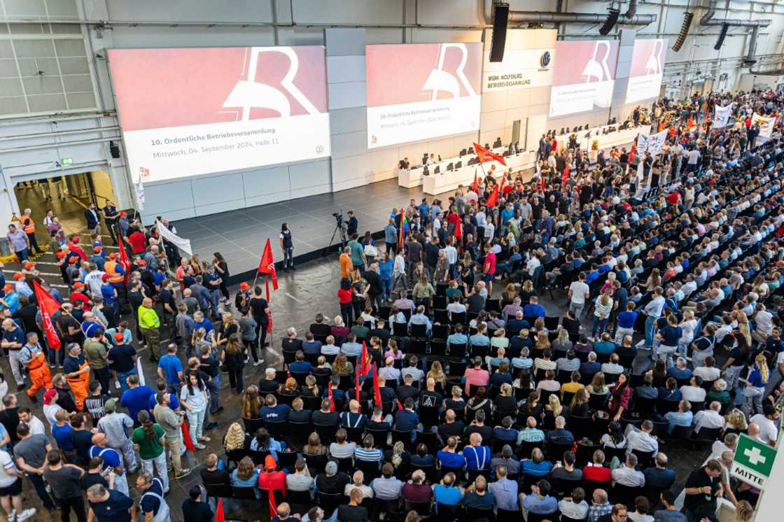 German automotive giant Volkswagen said on September 2, it could take the unprecedented move to close production sites in Germany and threatened further job cuts German automotive giant Volkswagen said on September 2, it could take the unprecedented move to close production sites in Germany and threatened further job cuts