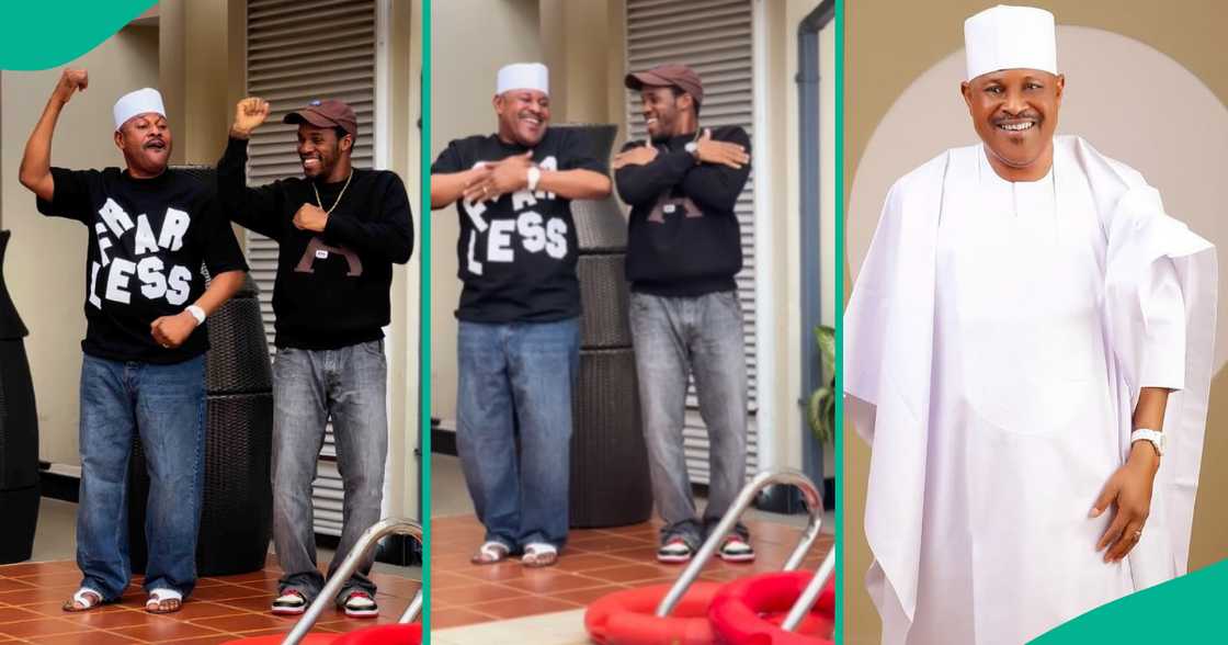 Saidi Balogun and son Khalid entertain fans with their dance moves. Saidi Balogun and son Khalid entertain fans with their dance moves.