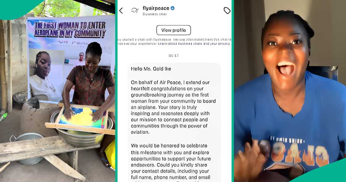 Lady who celebrated being first in her community to enter aeroplane gets message from Air Peace Lady who celebrated being first in her community to enter aeroplane gets message from Air Peace