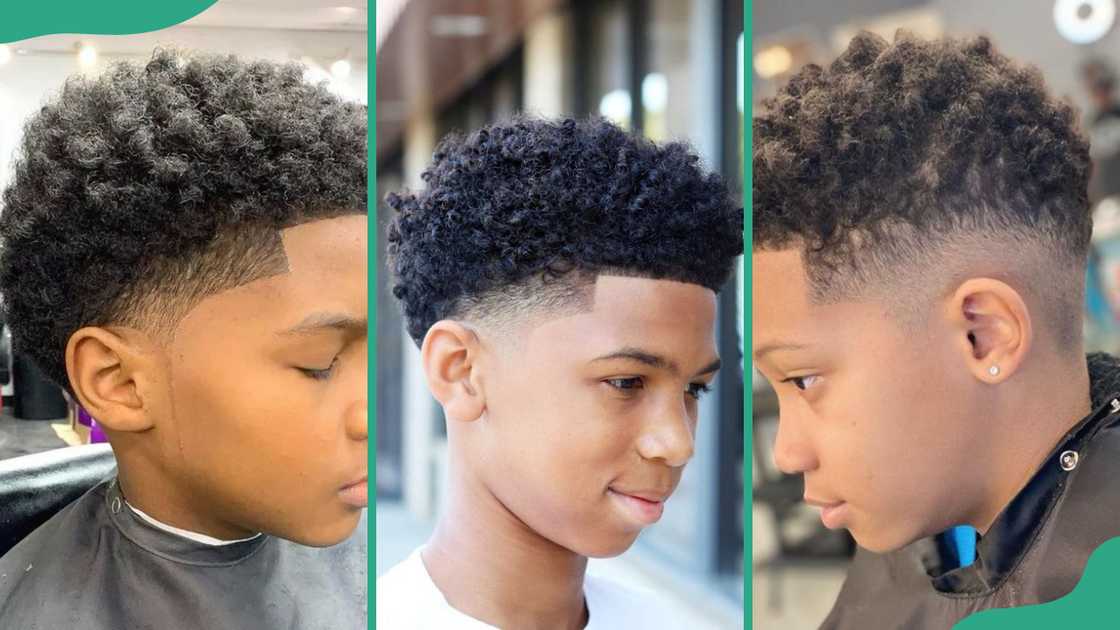 Low fade haircut with curls