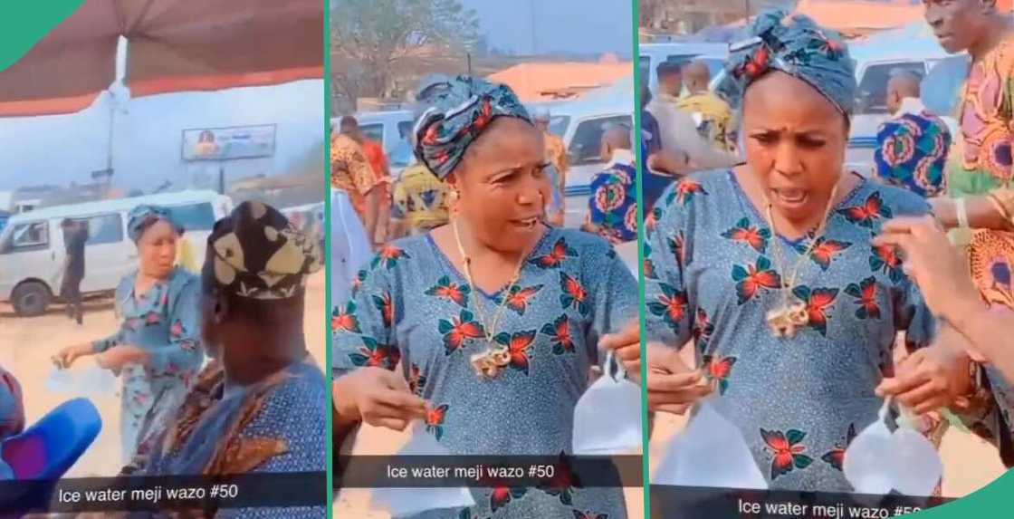 Video shows woman hawking iced water amid hike in sachet water price Video shows woman hawking iced water amid hike in sachet water price