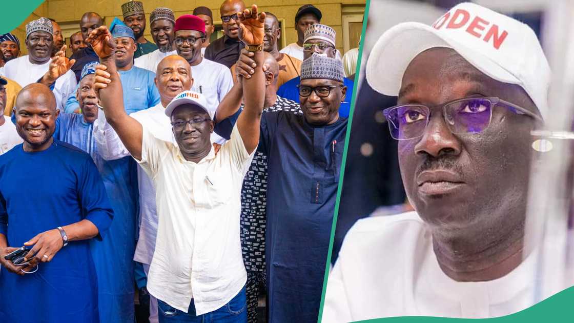 Monday Okpebholo, the winner of the Edo state governorship election Monday Okpebholo, the winner of the Edo state governorship election