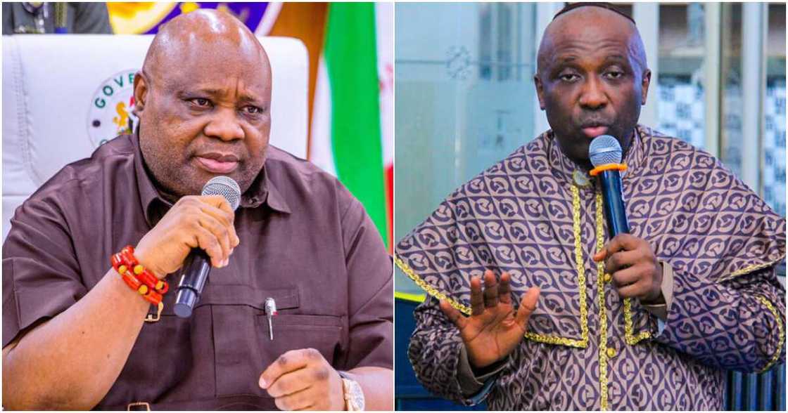 The leader of INRI Evangelical Spiritual Church, Primate Elijah Ayodele, Governor Ademola Adeleke of Osun State The leader of INRI Evangelical Spiritual Church, Primate Elijah Ayodele, Governor Ademola Adeleke of Osun State