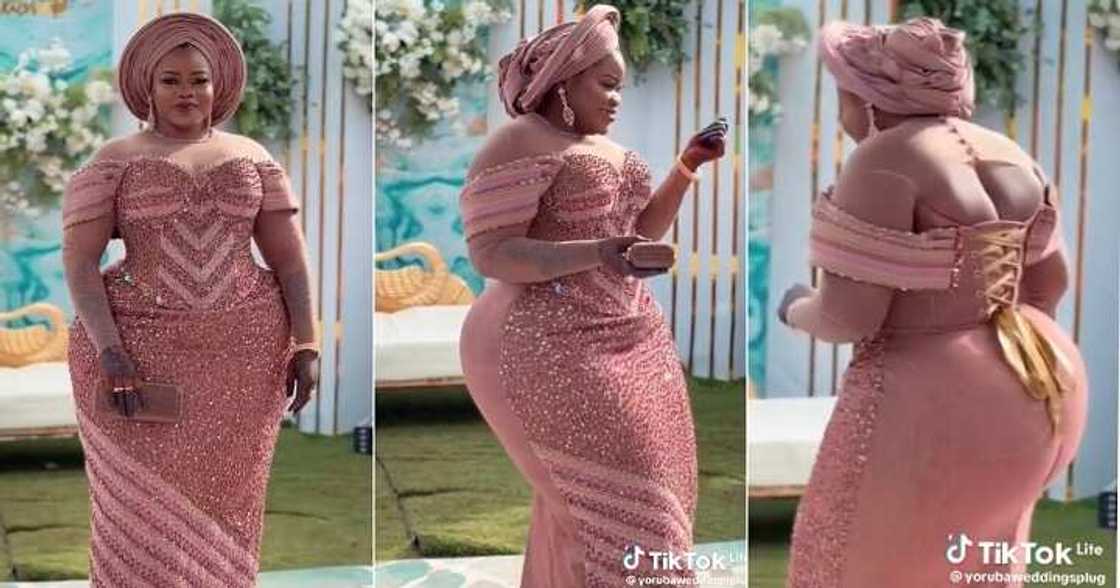 Curvy lady dances at wedding