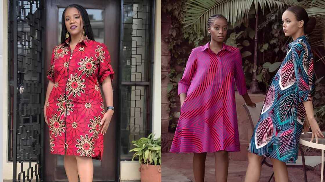 Simple Ankara shirt dresses Simple Ankara shirt dresses