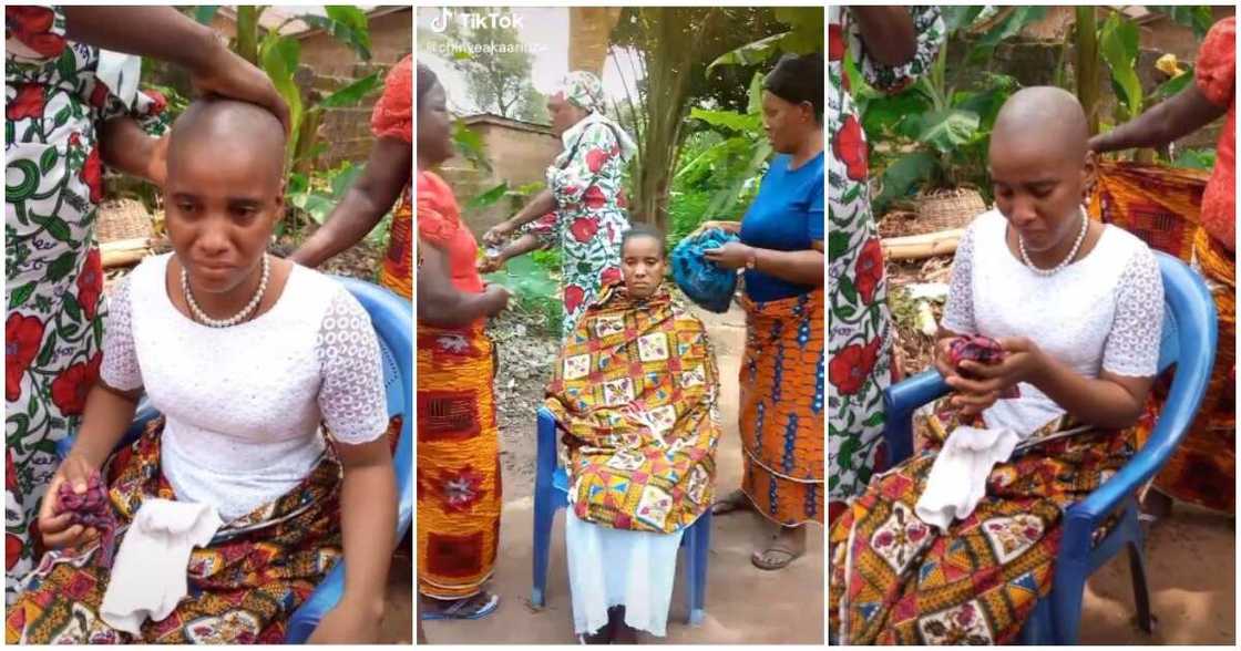 23-year-old lady, lady's hair shaved, Nigerian lady's hair shaved because hubby died 23-year-old lady, lady's hair shaved, Nigerian lady's hair shaved because hubby died