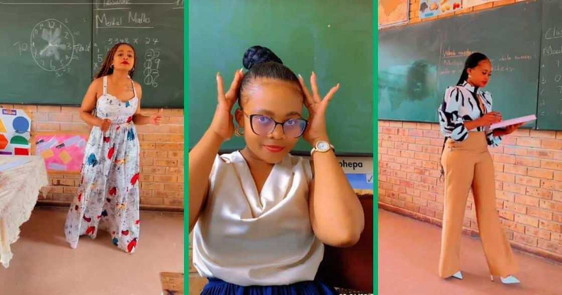 Stylish teacher in class Stylish teacher in class