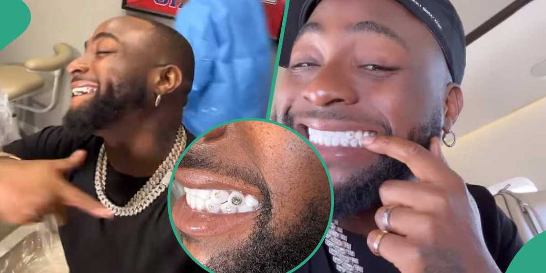 Davido fixes N84 million diamond teeth.