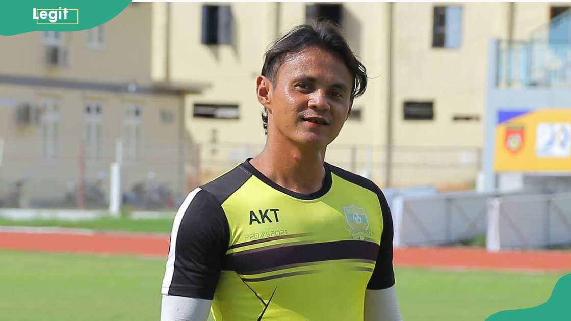 Aung Kyaw Tun looks on during a training session Aung Kyaw Tun looks on during a training session