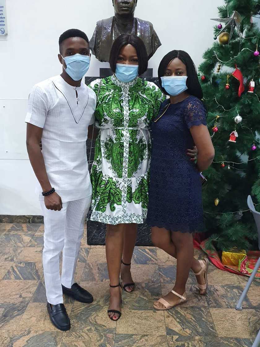 Actress Funke Akindele-Bello visits the first baby of the year