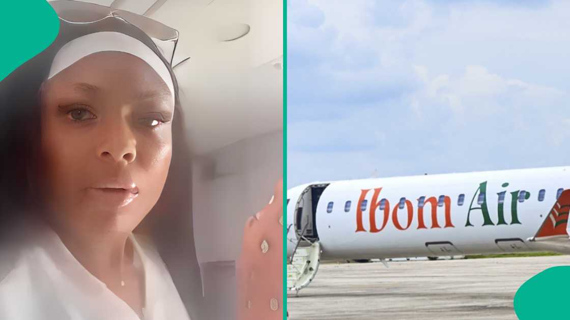 Moment Ibom Air passenger was dragged into bus.