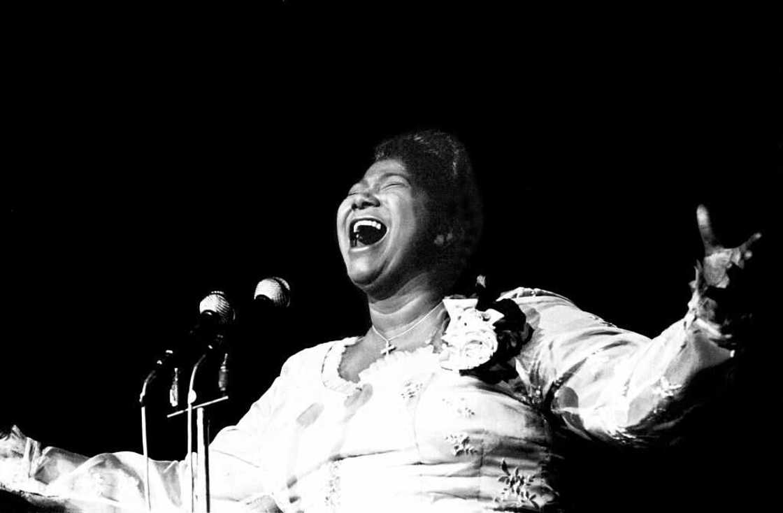 American gospel singer Mahalia Jackson performing in Copenhagen, Denmark American gospel singer Mahalia Jackson performing in Copenhagen, Denmark