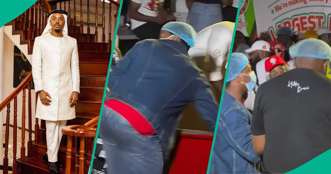 Enioluwa seen packing rice at Hilda Baci's cookathon at Eko Hotel and suites Lagos state