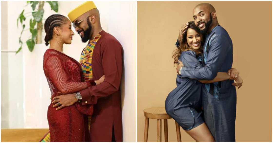 Banky W and Adesua Etomi on Valentine's Day.