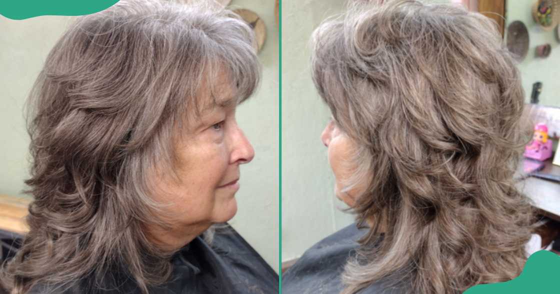 Different views of a layered shag haircut.