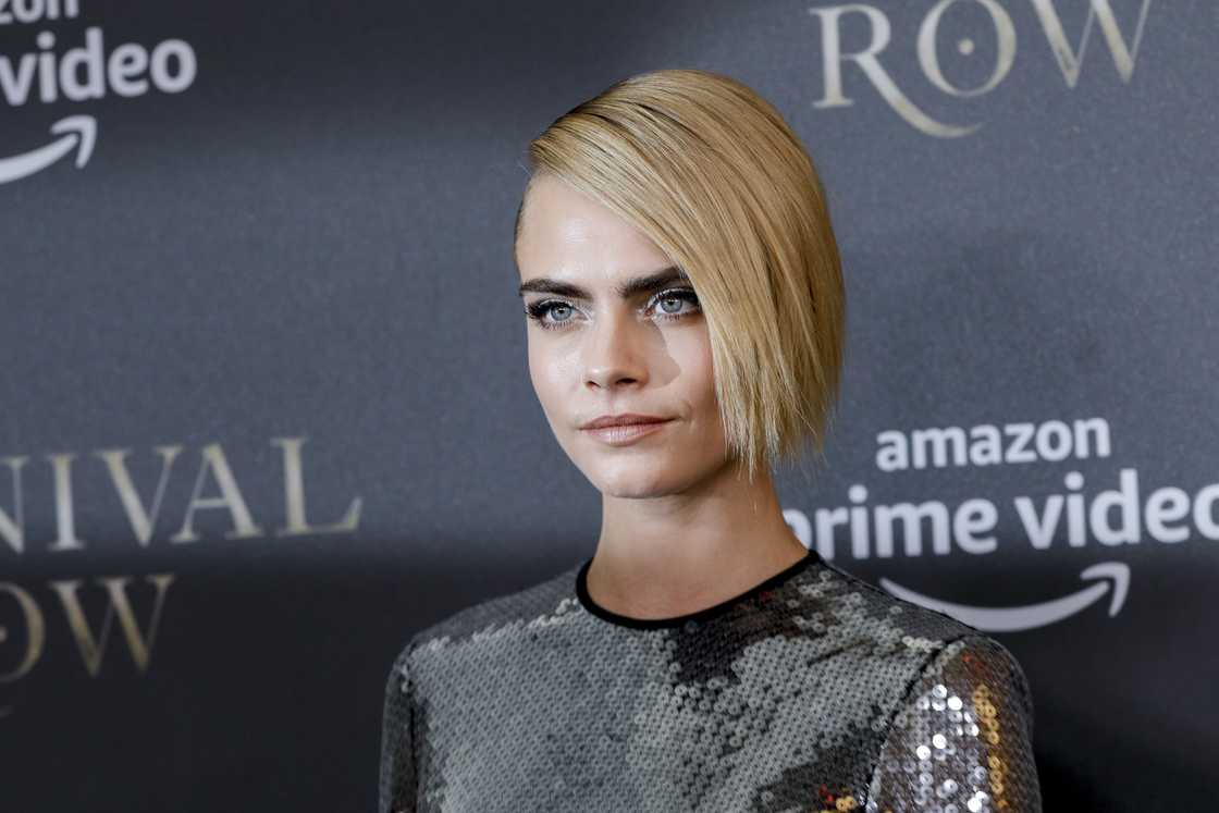 British model and actress Cara Delevingne attends the "Carnival Row" Special Screening at Astor Film Lounge in Berlin, Germany