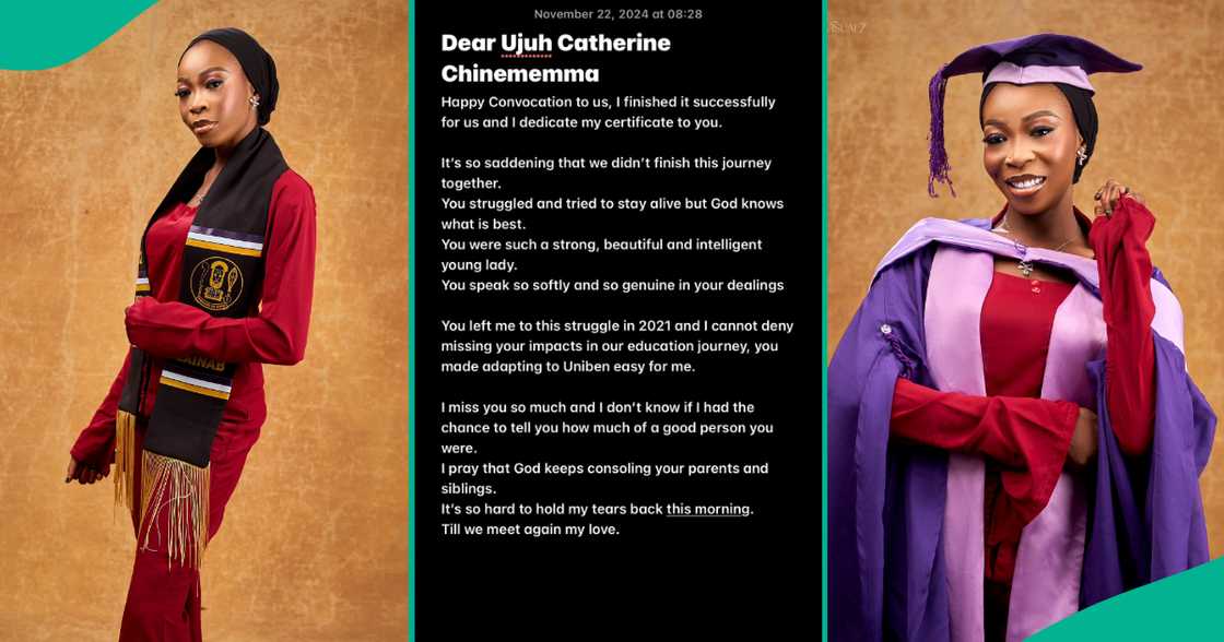 UNIBEN Graduate Writes Letter to Colleague Who Died Before Graduation, Dedicates Certificate To Her UNIBEN Graduate Writes Letter to Colleague Who Died Before Graduation, Dedicates Certificate To Her
