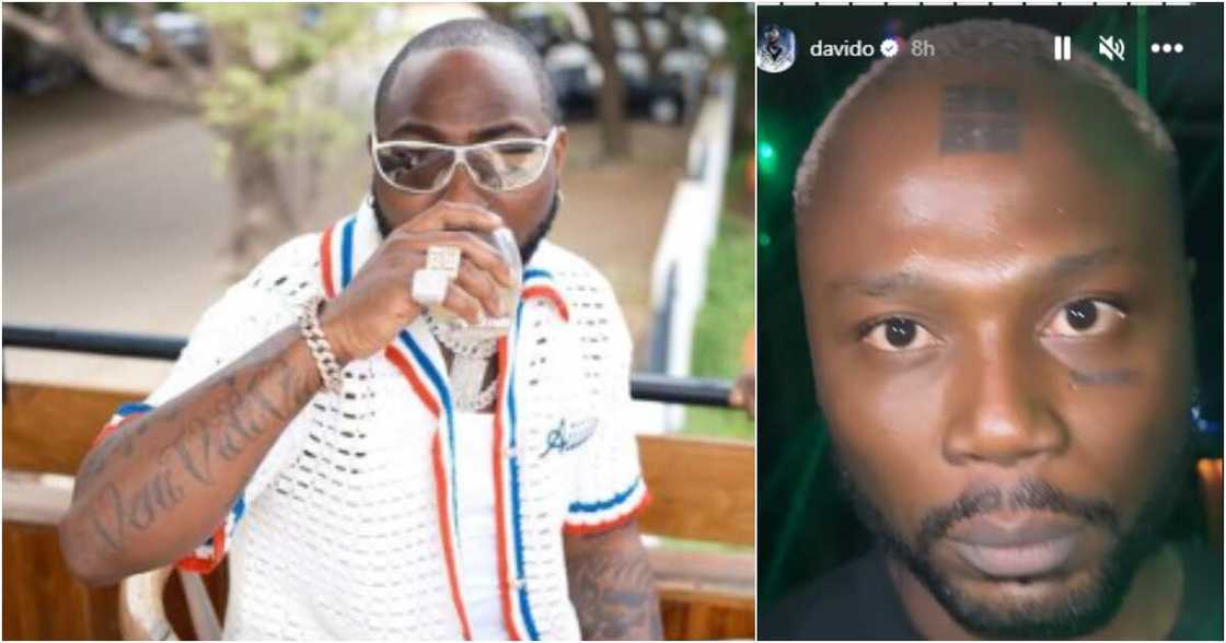 Davido and a fan, fan tattoos Davido Davido and a fan, fan tattoos Davido