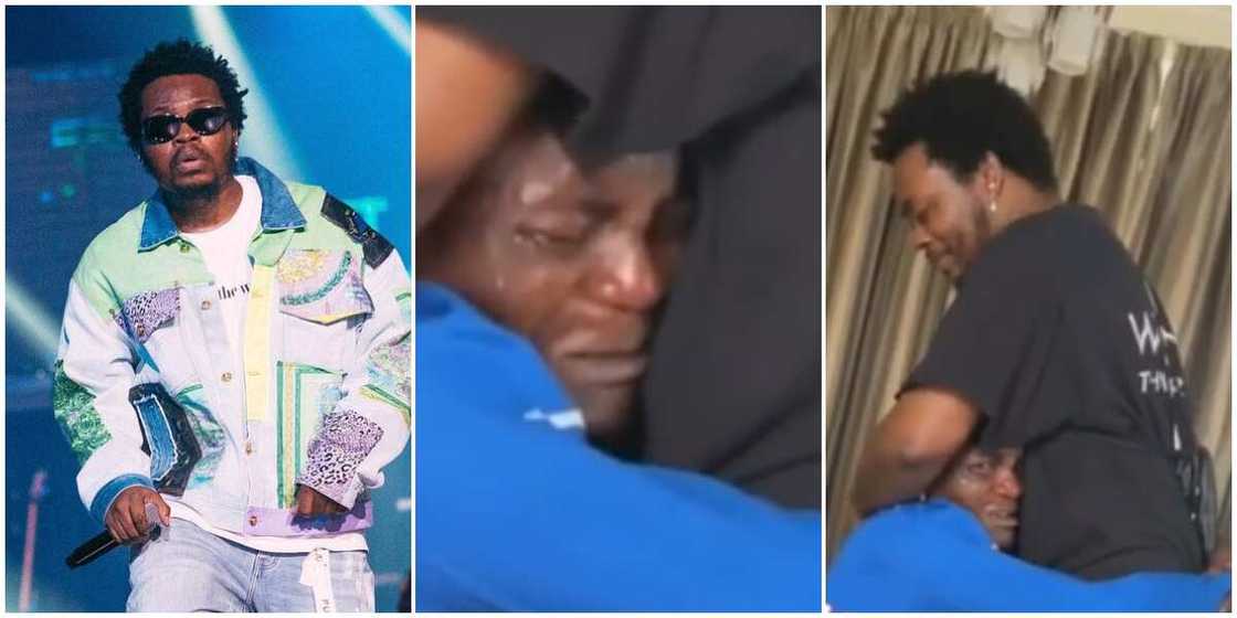 Olamide makes upcoming star cry profusely in emotional video Olamide makes upcoming star cry profusely in emotional video