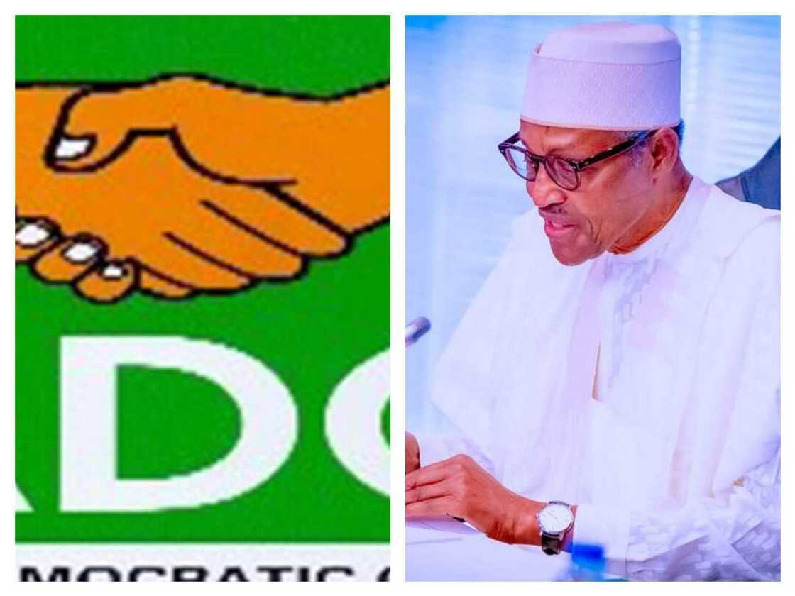 ADC ta goyi bayan Buhari ya yi murabus. ADC ta goyi bayan Buhari ya yi murabus.