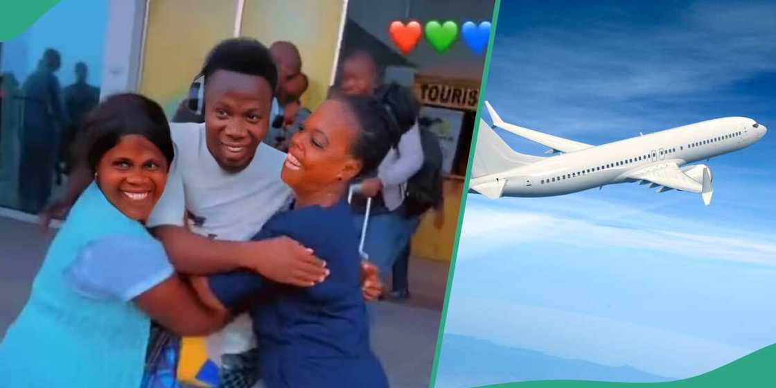 Nigerian man reunites family at airport Nigerian man reunites family at airport