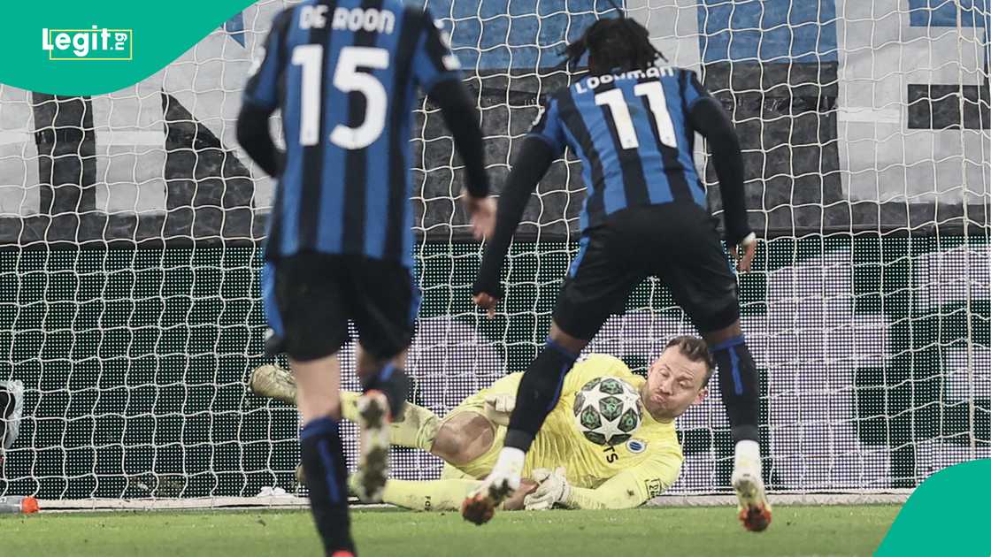 Ademola Lookman, Martin de Roon, Simon Mignolet, Atalanta, Club Brugge, Gewiss Stadium, Bergamo, Italy, UEFA Champions League.