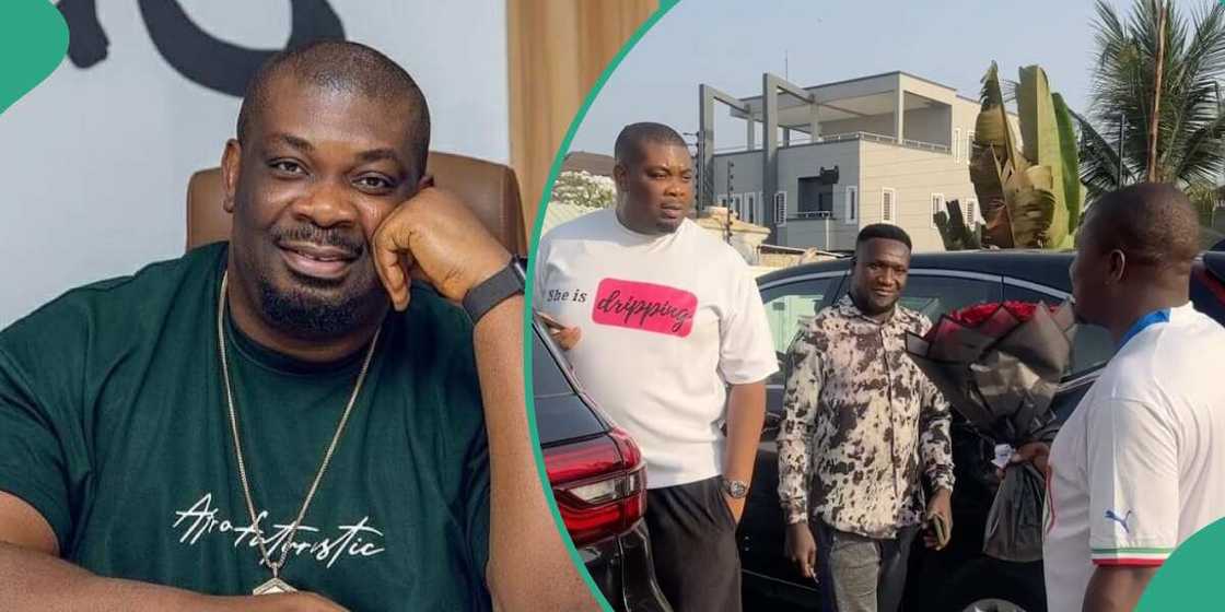 Don Jazzy and a male fan on Valentine's Day. Don Jazzy and a male fan on Valentine's Day.