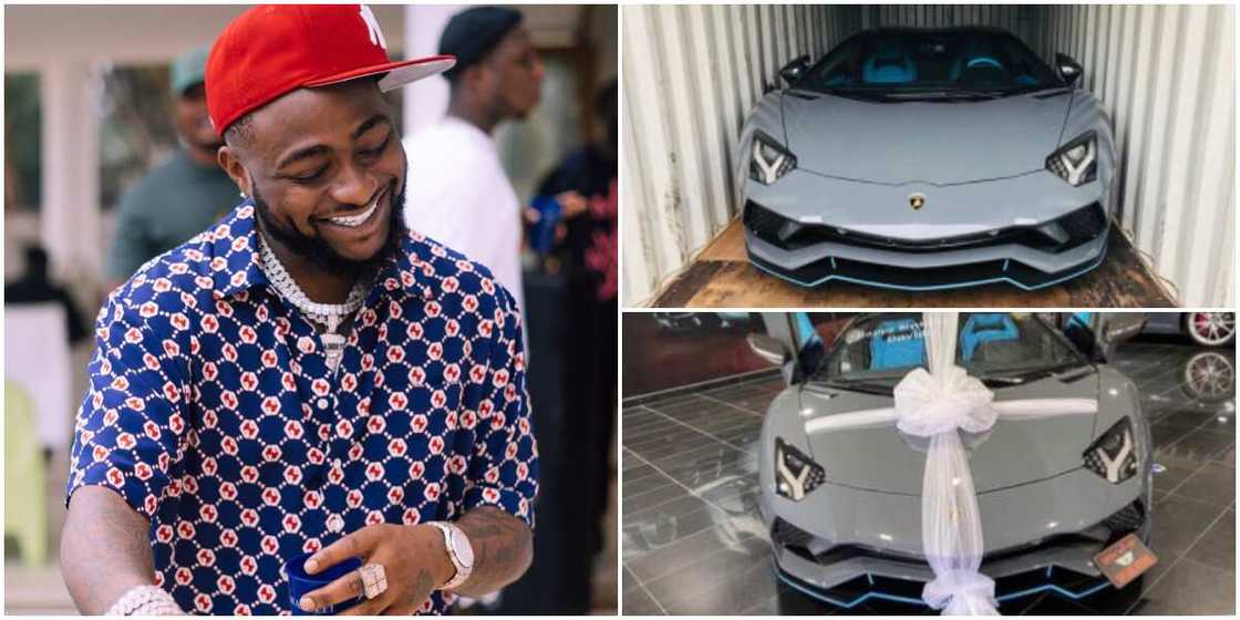 Davido excited as Lamborghini Aventador that cost him N310 million is headed for Lagos