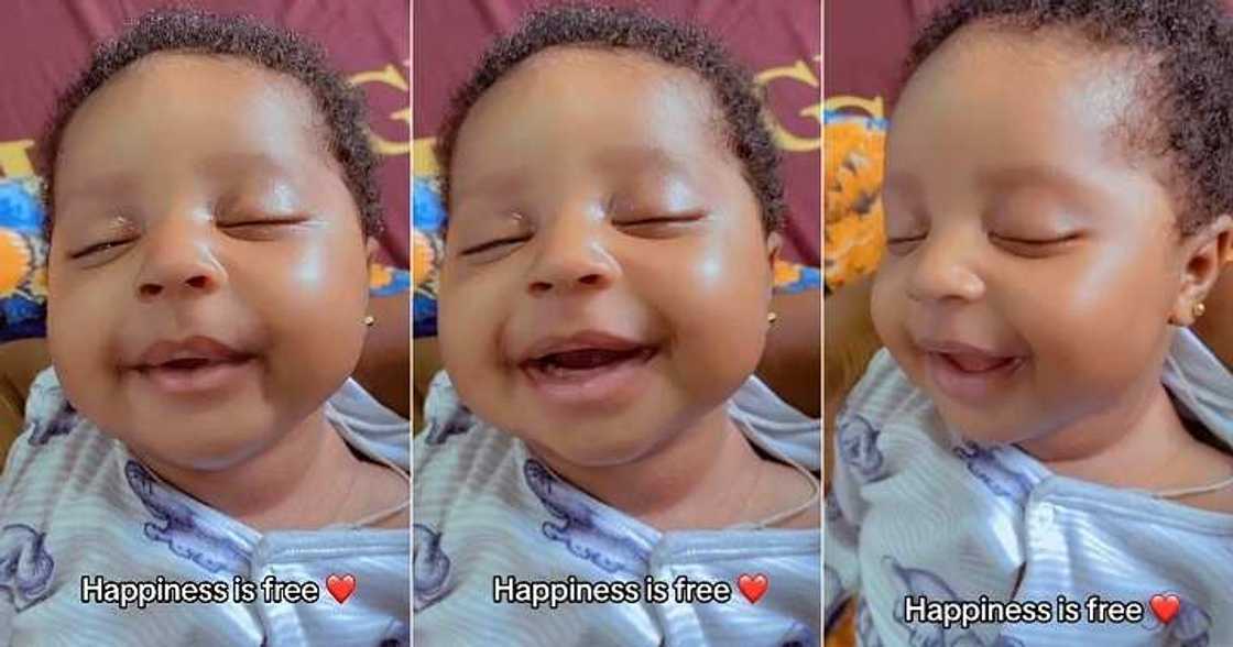 Mum shares video of baby smiling while sleeping