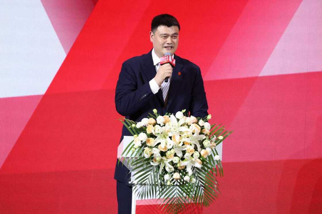 Yao Ming during the retirement ceremony of basketball player Yi Jianlian on 15 September 2023 in Guangzhou, Guangdong Province of China.