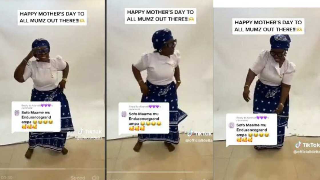 Old woman dances like young girl Old woman dances like young girl