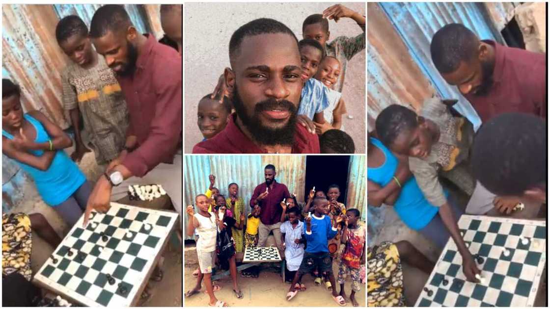 Nigerian man rescues kid from poverty, teaches him how to play Chess in Yoruba language, video stirs reactions Nigerian man rescues kid from poverty, teaches him how to play Chess in Yoruba language, video stirs reactions