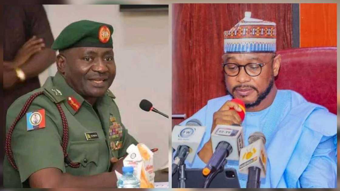 Babban hafsan tsaro da gwamna Lawal na Zamfara. Babban hafsan tsaro da gwamna Lawal na Zamfara.