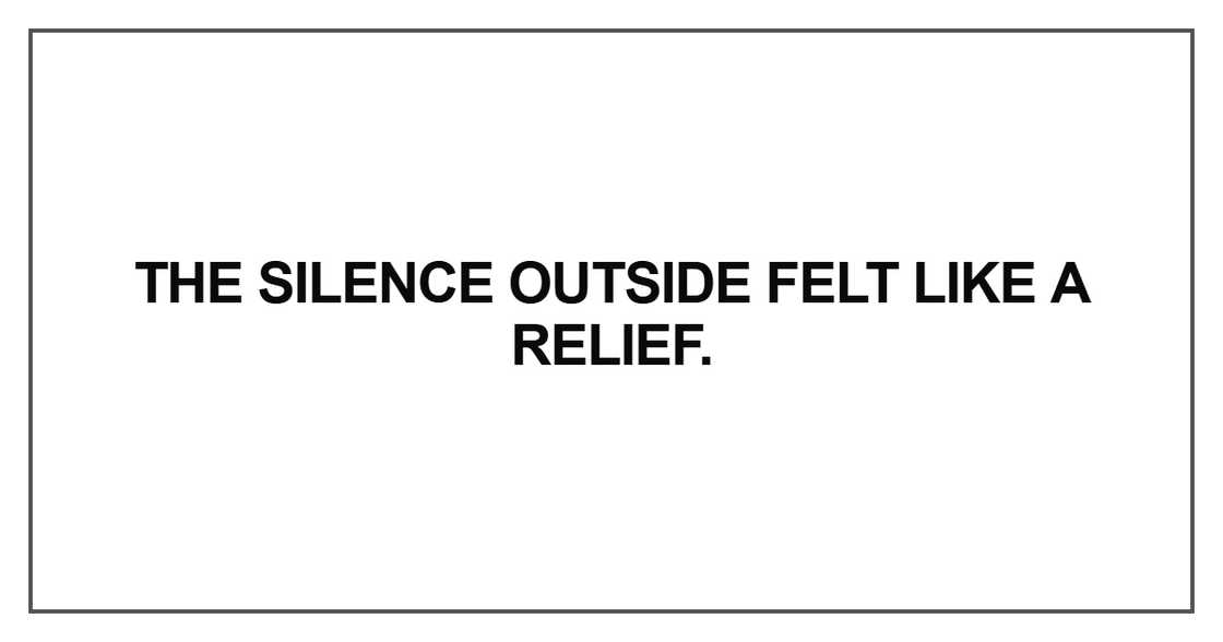 The silence outside felt like a relief