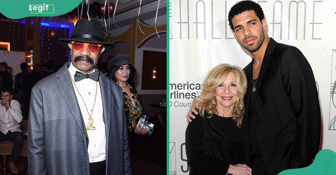 Drake's father, Dennis Graham, poses during the Mod Selection Champagne New Year's Party (L). The rapper, Drake and Sandi Graham attended the Songwriter's Hall of Fame 42nd Annual Induction and Awards (R). Drake's father, Dennis Graham, poses during the Mod Selection Champagne New Year's Party (L). The rapper, Drake and Sandi Graham attended the Songwriter's Hall of Fame 42nd Annual Induction and Awards (R).