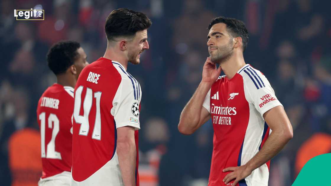 Declan Rice, Merino, Jurrien Timber, Arsenal, Mikel Arteta Declan Rice, Merino, Jurrien Timber, Arsenal, Mikel Arteta