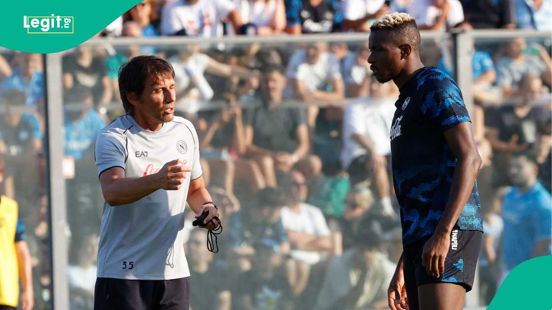 Antonio Conte, Victor Osimhen, Napoli, Naples, Italy, Serie A Antonio Conte, Victor Osimhen, Napoli, Naples, Italy, Serie A