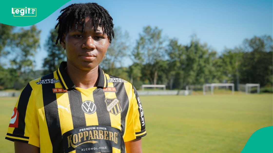 Joy Omewa presented by BK Häcken in Sweden. Photo by BK Häcken
