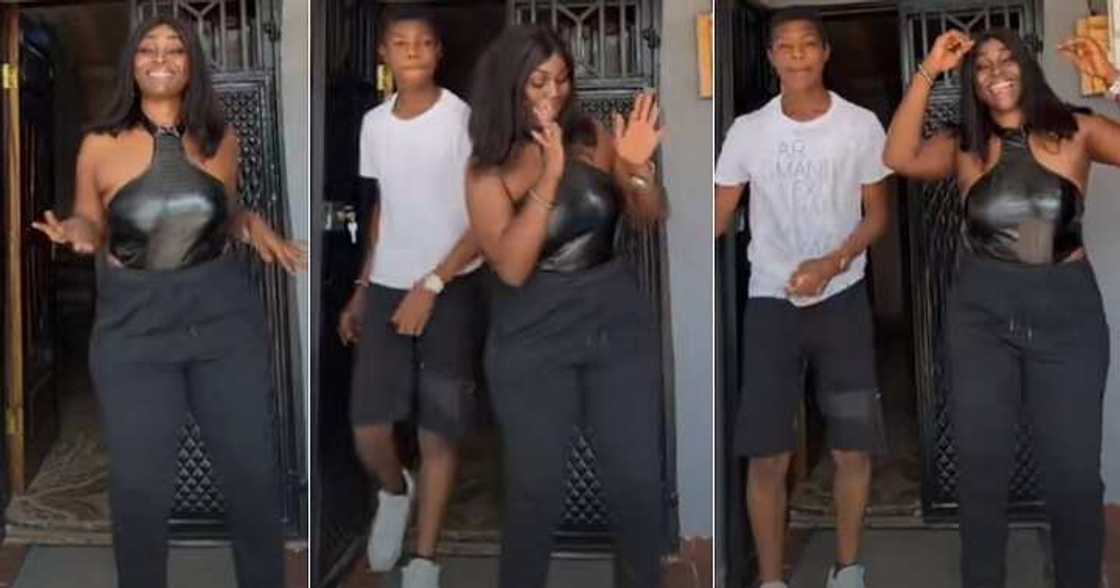 Nigerian mum dances with grown son