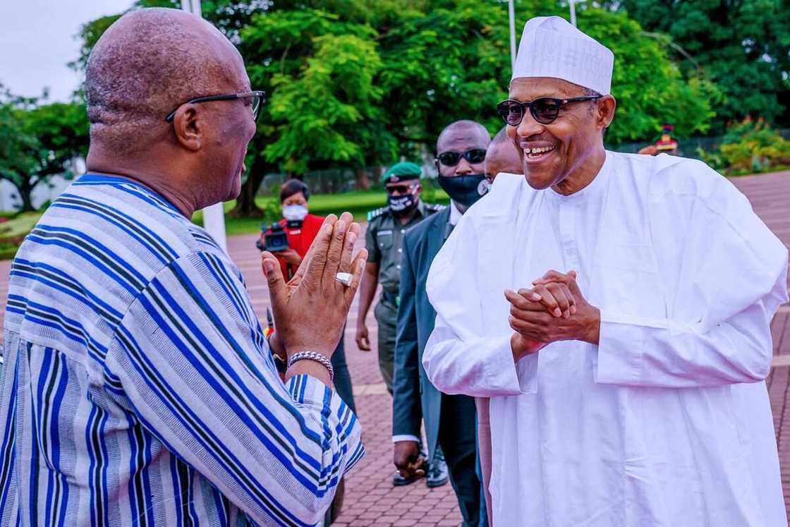 President Buhari receives Burkina Faso president in Aso Rock