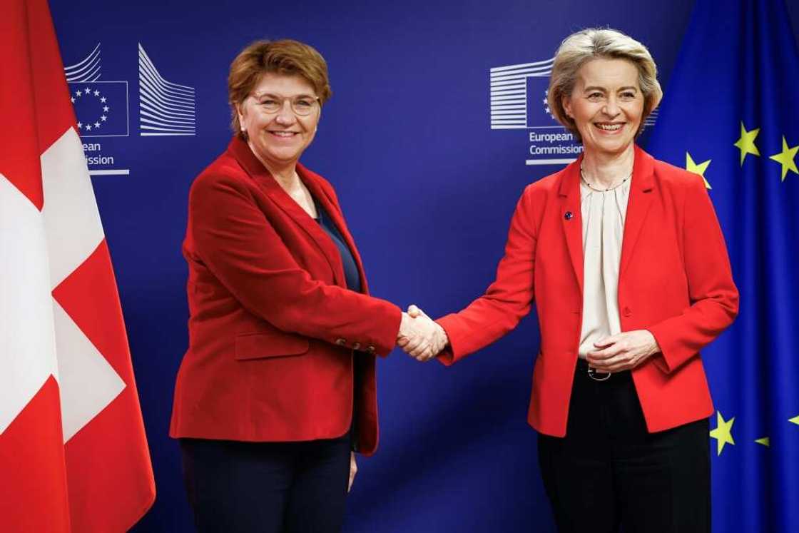 EU chief Ursula von der Leyen and Swiss President Viola Amherd revived negotiations that were broken off by Switzerland in 2021 EU chief Ursula von der Leyen and Swiss President Viola Amherd revived negotiations that were broken off by Switzerland in 2021