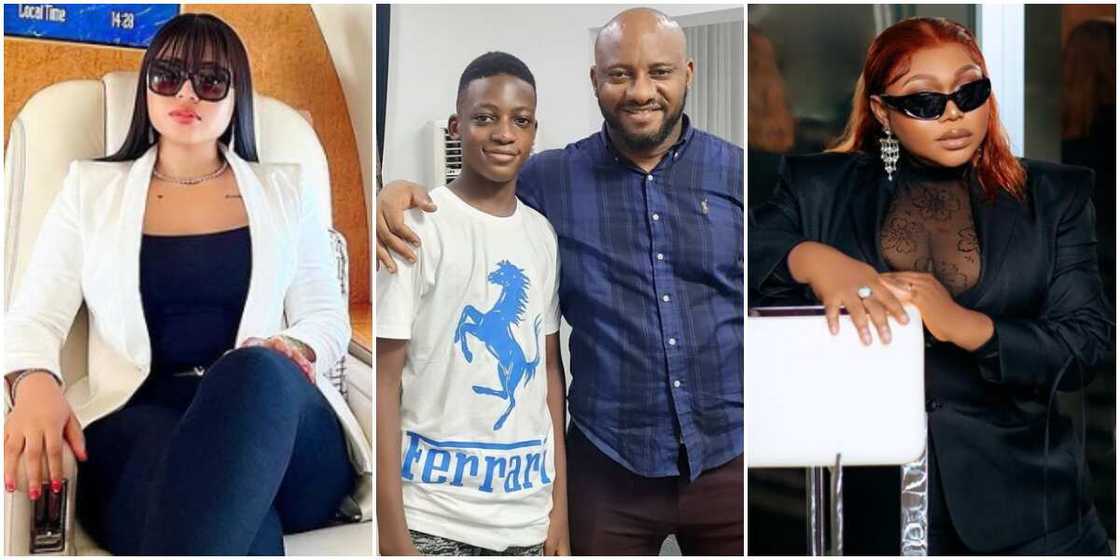 Regina Daniels, Yul Edochie and late son Kambilichukwu, Ruth Kadiri Regina Daniels, Yul Edochie and late son Kambilichukwu, Ruth Kadiri