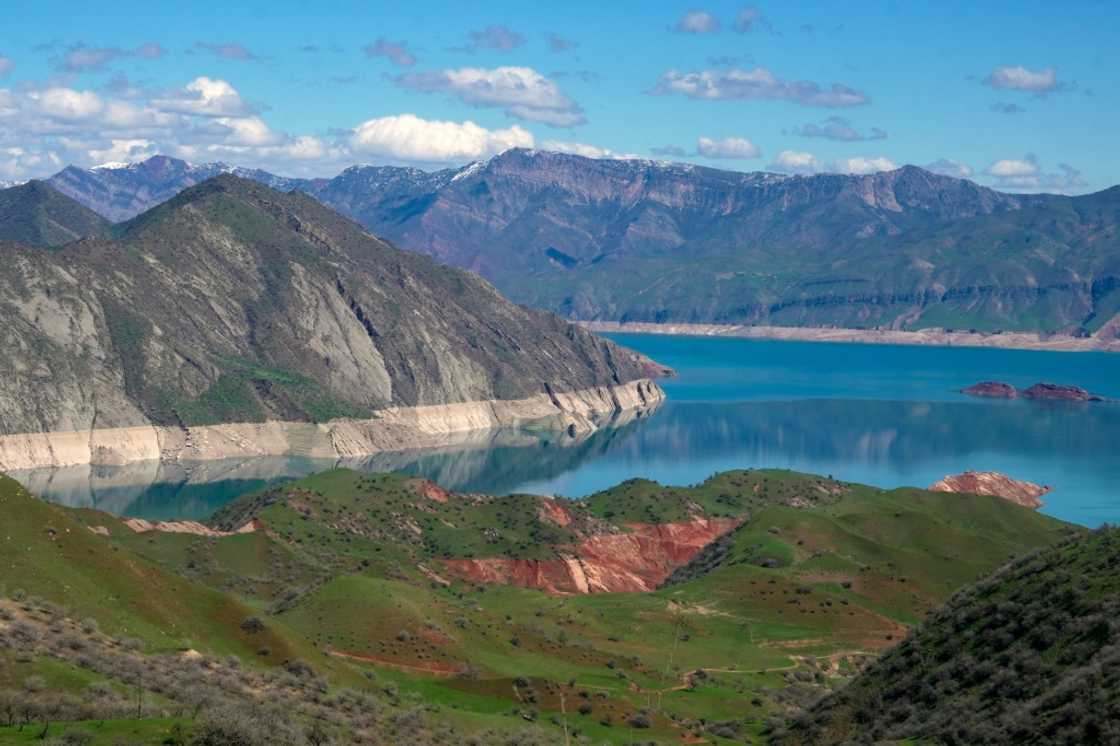 Water in Tajikistan's Nurek reservoir (seen here in March 2024) has dropped sharply since late 2024 Water in Tajikistan's Nurek reservoir (seen here in March 2024) has dropped sharply since late 2024