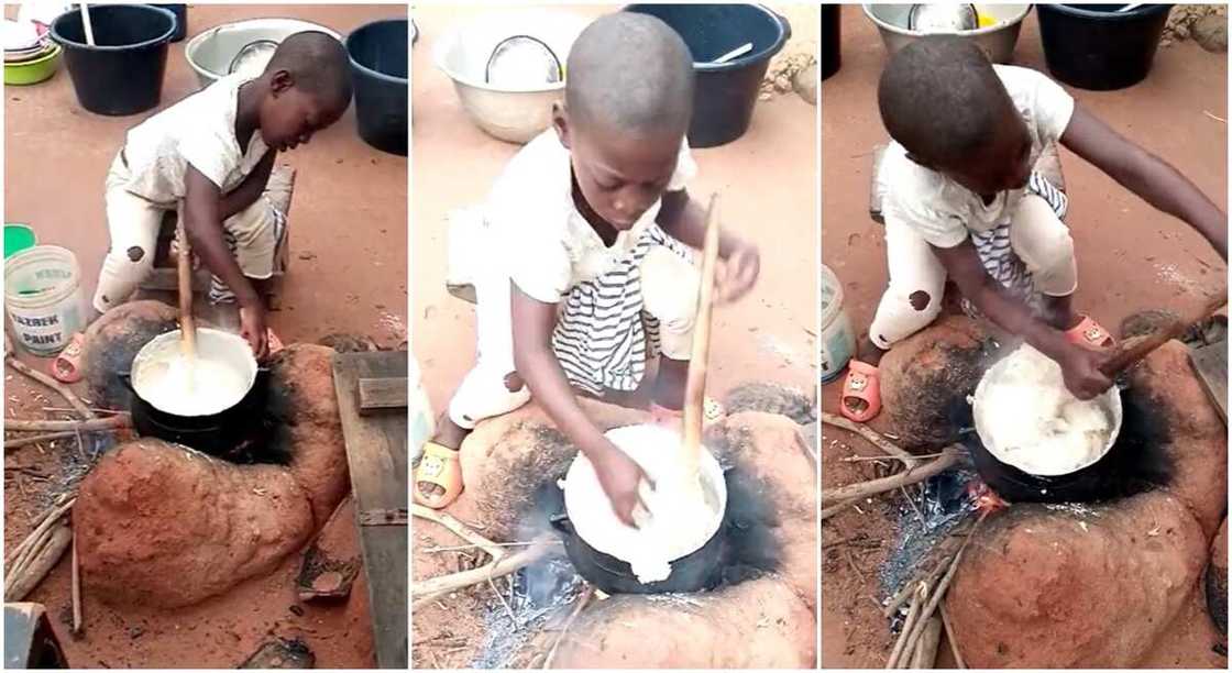 Photos of a girl preparing fufu. Photos of a girl preparing fufu.