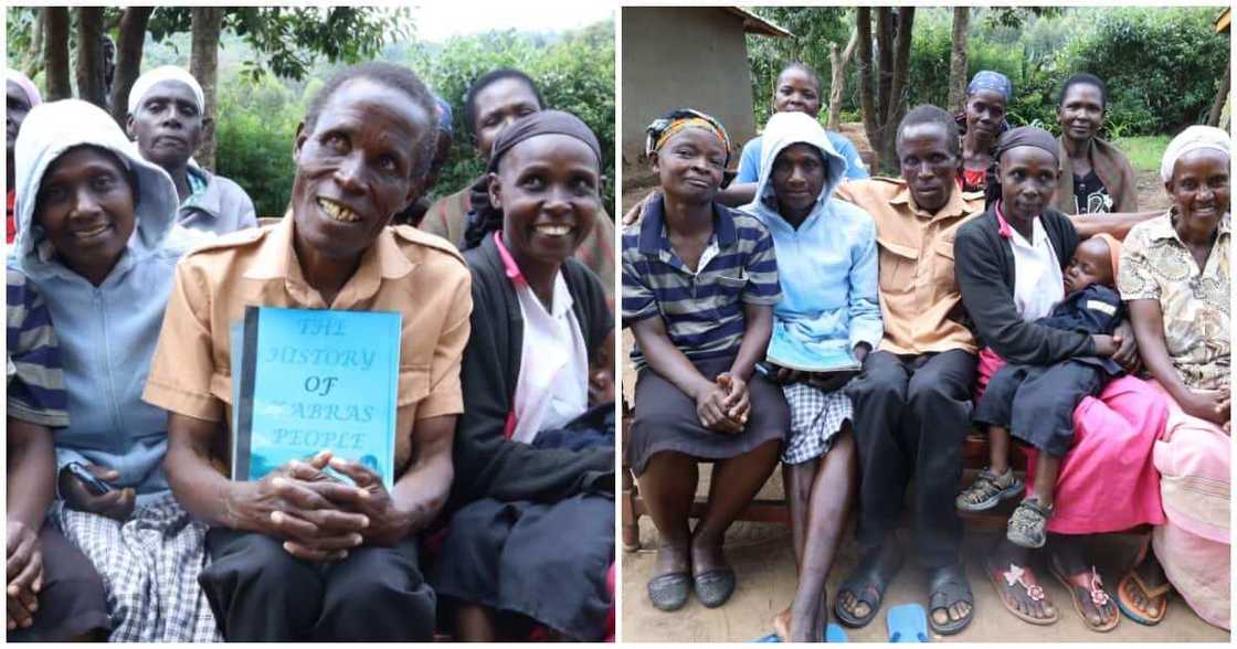 David Sakayo Kaluhana and his 15 wives during the interview in Malava.