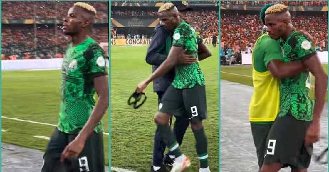 Victor Osimhen almost breaks down in tears after losing in AFCON final