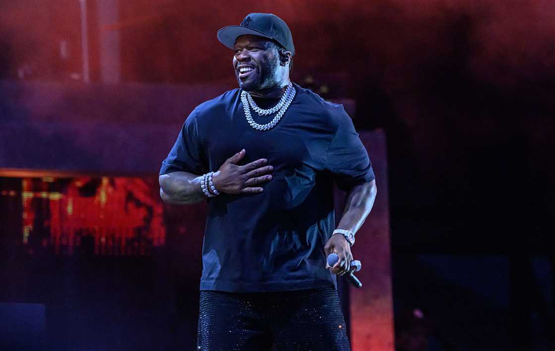 Rapper 50 Cent performs at Tottenham Hotspur Stadium