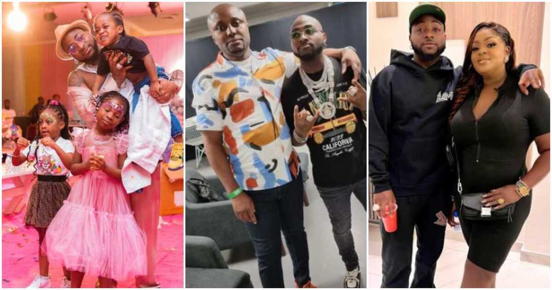 Nigerian singer Davido and his loved ones Nigerian singer Davido and his loved ones