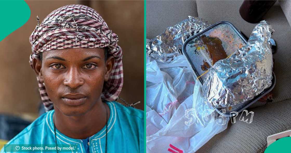 Muslim man receives rice and chicken during Christmas.