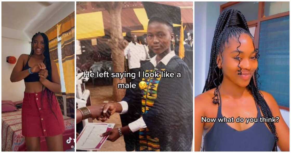 Lady flaunts new look, lady posts old versus new pictures, lady dumped for looking like a man Lady flaunts new look, lady posts old versus new pictures, lady dumped for looking like a man
